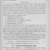 0892 - Page 749 - Réunions et congrès. Association française pour l'avancement des sciences. Congrès de la rochelle (23-29 juillet 1928). —séance du lundi 22 juillet après-midi. Dr Polus — Considérations générales sur le traitement chirurgical de la pyorrhée / Dr Polus. — Procédé d'ajustage d'une dent à pivot / Séance du mardi matin 24 juillet. Drs Frison et Dufourmentel. — Considérations sur les dents incluses