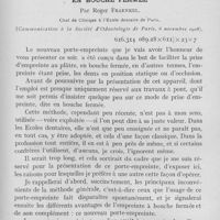 0938 - Page 795 - Travaux originaux. Un porte-empreinte pour prise d'empreinte en bouche fermée par Roger Fraenkel