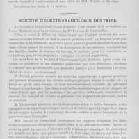 0958 - Page 815 - Sociétés scientifiques. Société d'odontologie de Paris. Séance du 4 décembre 1928(Résumé) / Société d'électroradiologie dentaire
