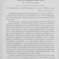 0011 - Page 10 - Travaux originaux. Prophylaxie étiologique de la carie dentaire et des irrégularités de l'articulation temporo-maxillo dentaire par le Dr Pierre Robin