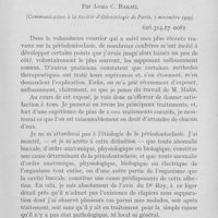 0020 - Page 19 - Travaux originaux. Considérations générales sur les traitements de la périodontoclasie par Louis C. Barail