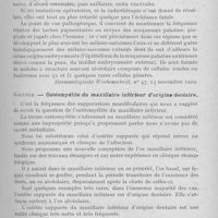 0504 - Page 491 - Revue analytique. Fush et Kumer. — Sur les mélano-sarcomes de la muqueuse buccale. (Dermatologische Wochenschrift, 23 novembre 1929) / Gretheb. — Ostéomyélite du maxillaire inférieur d'origine dentaire. (Thèse de Montpellier, 1929)