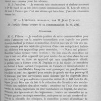 0514 - Page 501 - Sociétés scientifiques. Société d’odontologie de Paris. Réunion du 3 juin 1930. Ionophorèse en thérapeutique dentaire, par le Dr Pierre D. Bernard / L’appareil monobloc, par M. Jean Duplaix