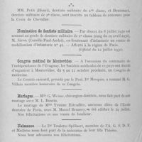 0633 - Page 618 - Nouvelles. Légion d'honneur / Nomination de dentiste militaire / Congrès médical de Montevideo / Mariages / Naissance