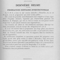 0718 - Page 703 - Nouvelles. Mariages / Naissance / Dernière heure. Fédération dentaire internationale