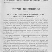 0064 - Page 57 - Bulletin de l'Association Générale Syndicale des Dentistes de France. Intérêts professionnels - La c. T. Et le chômage des travailleurs intellectuels indépendants