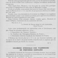 0067 - Page 60 - Bulletin de l'Association Générale Syndicale des Dentistes de France. Intérêts professionnels - La c. T. Et le chômage des travailleurs intellectuels indépendants / Chambre syndicale des façonniers en prothèse dentaire