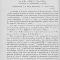 0093 - Page 84 - Travaux originaux. Contribution à l'étude de la malformation ogivale de la voute palatine par le Dr Stélios Spérantsas