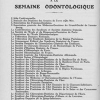 0133 - Page 124 - Réunions et congrès. Liste des sociétés adhérentes à la semaine odontologique