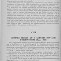 0310 - Page 302 - Bulletin de l'Association Générale Syndicale des Dentistes de France. Association des femmes dentistes / Avis