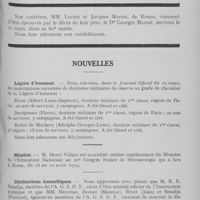 0311 - Page 303 - Nécrologie. Dr Georges Marsat / Nouvelles. Légion d’honneur / Mission / Distinctions honorifiques / Nominations