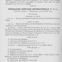 0418 - Page 410 - Réunions et congrès. Congrès de Chambéry, 24 au 30 juillet 1933 - Association française pour l’avancement des sciences / Fédération dentaire internationale (F. D. I) - Xxviie session. Edimbourg, 24-28 juillet 1933