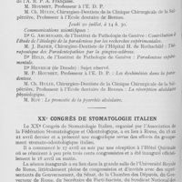0422 - Page 414 - Réunions et congrès. Association internationale de recherches sur la paradentose (A. R. P. A) / XXe congrès de stomatologie italien