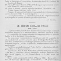 0430 - Page 422 - Réunions et congrès. XXe congrès de stomatologie italien / Le congrès dentaire suisse