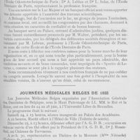0431 - Page 423 - Réunions et congrès. Le congrès dentaire suisse / Journées médicales belges de 1933