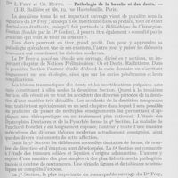 0435 - Page 427 - Bibliographie. Prey et Ch. Ruppe. — Pathologie de la bouche et des dents. — (J. -B. Baillière et fils, paris) / Livres reçus