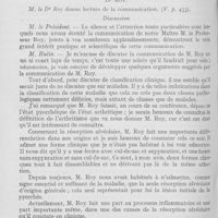 0512 - Page 492 - Sociétés scientifiques. Société d’odontologie de Paris. Réunion du 2 mai 1933. Importance des Reconstitutions Métalliques des Dents avant la Pose des Couronnes / Les formes cliniques de la pyorrhée alvéolaire, par M. Le Dr Roy