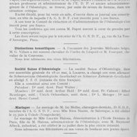 0526 - Page 506 - Nouvelles. Souscription / Dinstinctions honorifiques / Société suisse d'odontologie / Mariages / Institut brésilien de Stomatologie du District Fédéral