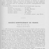 0591 - Page 571 - Societes scientifiques. Société d'odontologie de Paris. Séance du 4 juillet 1933. Présentation d’une prothèse conçue, exécutée et placée par le patient, par M. Vasserot / Société odontologique de France. Séance du 23 mai 1933