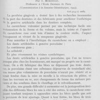 0625 - Page 605 - Travaux originaux. L'art en prothèse dentaire gingivale. Dentier complet de céramique par T. Morineau