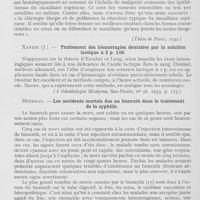 0780 - Page 758 - Revue analytique. Thomas (R). — Considérations sur les épithéliomas cylindriques du maxillaire supérieur. (Thèse de Paris, 1932) / Xavier (J). — Traitement des hémorragies dentaires par la solution lactique à 2 p. 100. (A Odontologia Moderna, Sao-Paulo, 1933) / Beerman. — Les accidents mortels dus au bismuth dans le traitement de la syphilis. (Archives of Dermat. And Syphil. , novembre 1932)