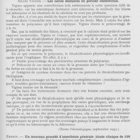 0781 - Page 759 - Revue analytique. Beerman. — Les accidents mortels dus au bismuth dans le traitement de la syphilis. (Archives of Dermat. And Syphil. , novembre 1932) / Henri Vignes. — Les caries dentaires en période obstétricale. (Revue Odontologique, septembre 1932) / Perrin. — Un nouveau procédé d’anesthésie générale (Étude clinique de 100 anesthésies rectales par L’avertine). (Thèse de Paris. Editée chez Hérold Baran, 1931)
