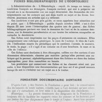 0889 - Page 867 - Bibliographie. Fiches bibliographiques de l’odontologie / Fondation documentaire dentaire