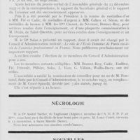 0899 - Page 877 - Bulletin de l'Association Générale Syndicale des Dentistes de France. Société de l'école et du dispensaire dentaires de Paris / Nécrologie. M. Louis Court / Nouvelles. Concours de Stomatologiste des Hôpitaux