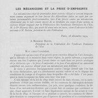 0067 - Page 62 - Bulletin de l'Association Générale Syndicale des Dentistes de France. Association générale syndicale des dentistes de France. Assemblée générale extraordinaire du 13 janvier 1935 / Les mécaniciens et la prise d'empreinte