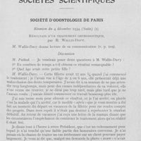 0124 - Page 117 - Sociétés scientifiques. Société d'odontologie de Paris. Réunion du 4 décembre 1934 (Suite). Résultats d'un traitement orthodontique, par R. Wallis-Davy