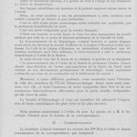 0127 - Page 120 - Sociétés scientifiques. Société d'odontologie de Paris. Réunion du 8 janvier 1935. Eloge funèbre de M. Touvet-Fanton et du professeur Grandclaude / Correspondance