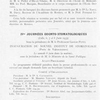 0345 - Page 336 - Réunions et congrès. Les journées dentaires de Rennes. 8-9 février 1935 / IVes journées odonto-stomatologiques. Lille, 6, 7 et 8 juin 1935