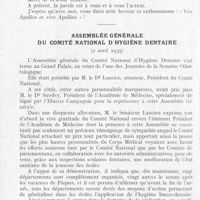 0411 - Page 398 - Hygiene. Apollon et Apolline par Mlle marguerite Schwarz / Assemblée générale du comité national d'hygiène dentaire