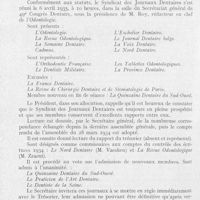 0423 - Page 410 - Bulletin de l'Association Générale Syndicale des Dentistes de France. Fédération dentaire nationale. Assemblée générale du 2 avril 1935 / Syndicat des journaux dentaires. Assemblée générale annuelle du 6 avril 1935