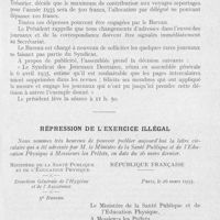 0424 - Page 411 - Bulletin de l'Association Générale Syndicale des Dentistes de France. Syndicat des journaux dentaires. Assemblée générale annuelle du 6 avril 1935 / Répression de l’exercice illégal