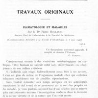 0502 - Page 489 - Travaux originaux. Climatologie et maladies par le Dr Pierre Rolland