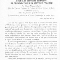 0525 - Page 512 - Travaux originaux. Prise d'empreinte physiologique pour les dentiers complets et présentation d'un nouveau procédé par René Wallis-davy