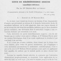 0595 - Page 582 - Travaux originaux. Un cas de radium-nécrose tardive suivie de régénérescence osseuse (Maxillaire inférieur) par les Drs Bonnet-Roy et Chenet