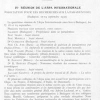 0620 - Page 607 - Réunions et congrès. IVe réunion de l'arpa internationale (Association pour les recherches sur la paradentose). Budapest, 17-19 septembre 1935