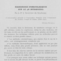 0731 - Page 712 - Travaux originaux. Recherches stomatologiques sur le pH intrabuccal par le Dr J. Skosovsky