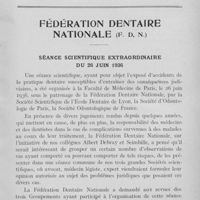 0006 - Page 5 - Fédération dentaire nationale. Séance scientifique extraordinaire du 26 juin 1936