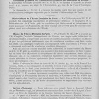 0079 - Page 78 - Nouvelles. Assemblée générale de l’Association générale des Dentistes de France / Bibliothèque de l’Ecole Dentaire de Paris / Musée de l’Ecole Dentaire de Paris / Légion d’honneur