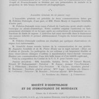 0135 - Page 134 - Sociétés scientifiques. Société odontologique de France / Société odontologique de France. Séance du 22 décembre 1936 / Assemblée générale du 26 janvier 1937 / Société d'odontologie et de stomatologie de Bordeaux. Séance du 8 décembre 1936
