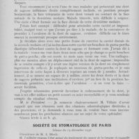 0189 - Page 188 - Sociétés scientifiques. Société d'odontologie de Paris. Séance du 5 janvier 1937. IIIncidents de la pratique courante. — Le relèvement mécanique des dents de sagesse en mésio-version, par G. Villain / Société de stomatologie de Paris. Séance du 15 décembre 1936