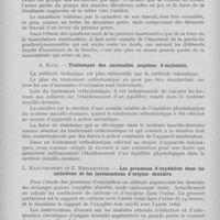0311 - Page 308 - Revue analytique. La stomatologie soviétique, 1936 par L. Blanc. A. Katz. — Fonction du groupe des muscles élévateurs du maxillaire inférieur / A. Katz. — Traitement des anomalies acquises d'occlusion / L. Kaouchansky et Z. Khilkevitch. — Les processus d'oxydation dans les infections et les intoxications d'origine dentaire