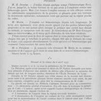 0324 - Page 321 - Sociétés scientifiques. Société d'odontologie de Paris. Séance du 2 mars 1937. IDe l’emploi d'un nouvel hémostatique (Projections), par M. Morin / Résumé de la séance du 6 avril 1937