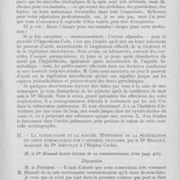 0438 - Page 435 - Sociétés scientifiques. Société d'odontologie de Paris. Séance du 4 mai 1937. A propos de la dernière séance / ILa tuberculose et la bouche. Hypothèse de la pénétration du virus tuberculeux par L'appareil dentaire, par le Dr Hinault