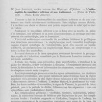 0501 - Page 498 - Revue des livres. Dr Jean Sorillet — L'ostéomyélite du maxillaire inférieur et son traitement. — (Thèse de Paris, 1936)