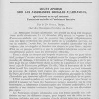 0512 - Page sans numérotation - Bulletin de l'Association Générale des Dentistes de France. Court aperçu sur les assurances sociales allemandes, spécialement en ce qui concerne l'assurance-maladie et l'assistance dentaire par le Dr Stuck