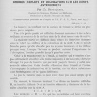 0525 - Page 522 - Travaux originaux. Ombres, reflets et colorations sur les dents antérieures par Ch. Bennejeant